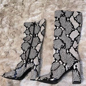 Snake print boots!